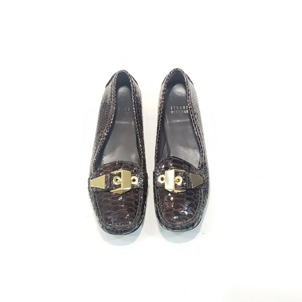 Stuart Weitzman Loafers Flats Patent Leather Snake - image 4